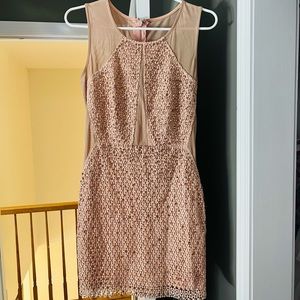 Nude Dress with rose gold beading
